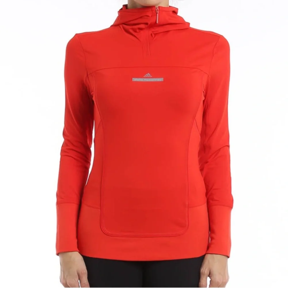 Adidas by Stella McCartney Red Activewear Top Logo Size M Orange Red Workout